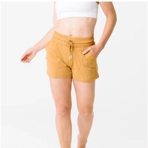 ZYIA Active Canyon Shorts in Tan